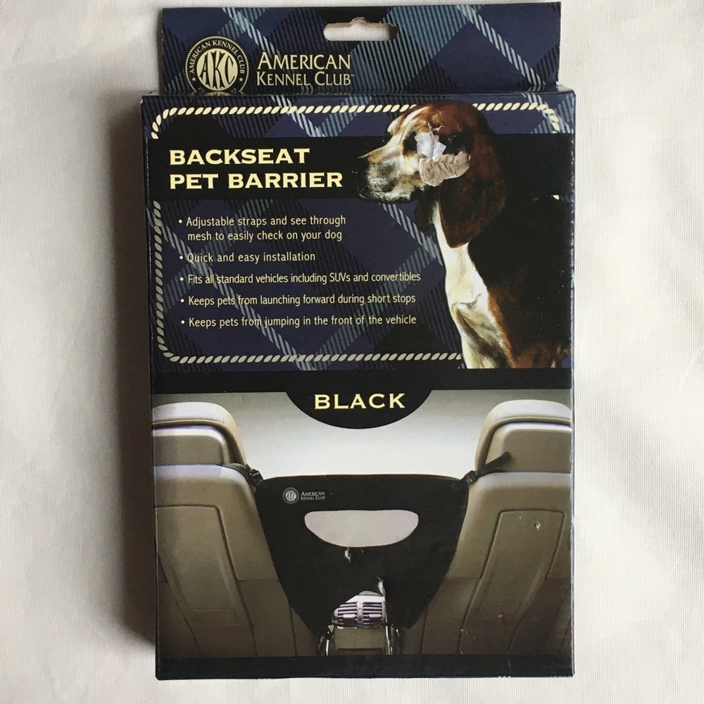 Backseat Pet Barrier New black AKC American Kennel